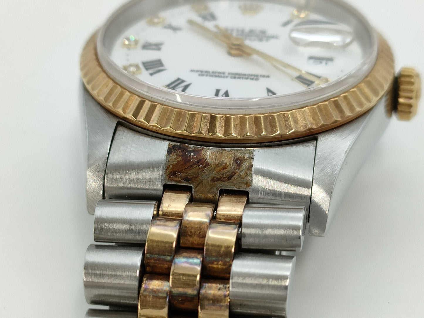 ROLEX 16233G T632143 White Roman Boys' Watch
