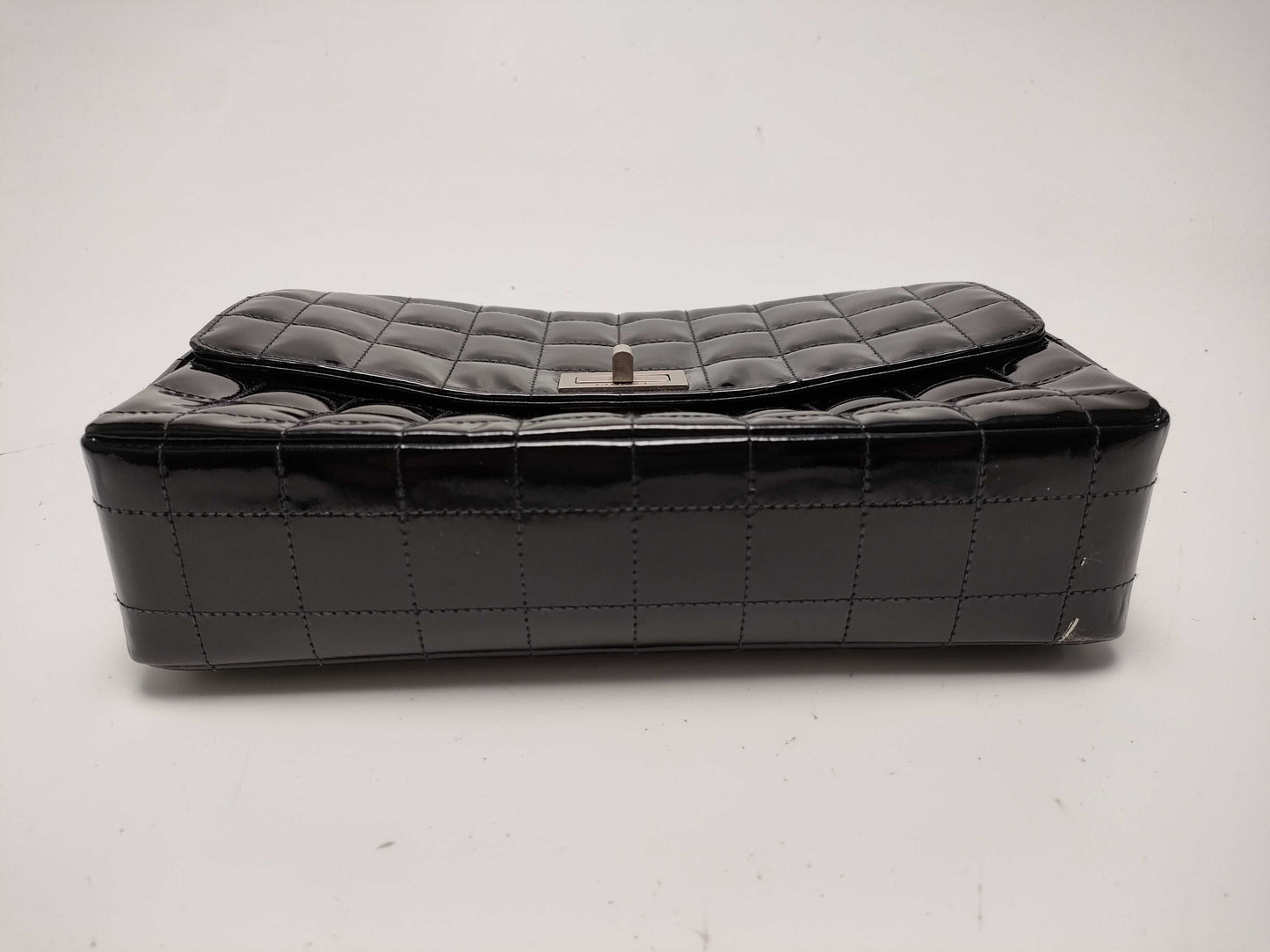 CHANEL Chocolate Bar 2.55 Enamel Silver Hardware Shoulder Bag