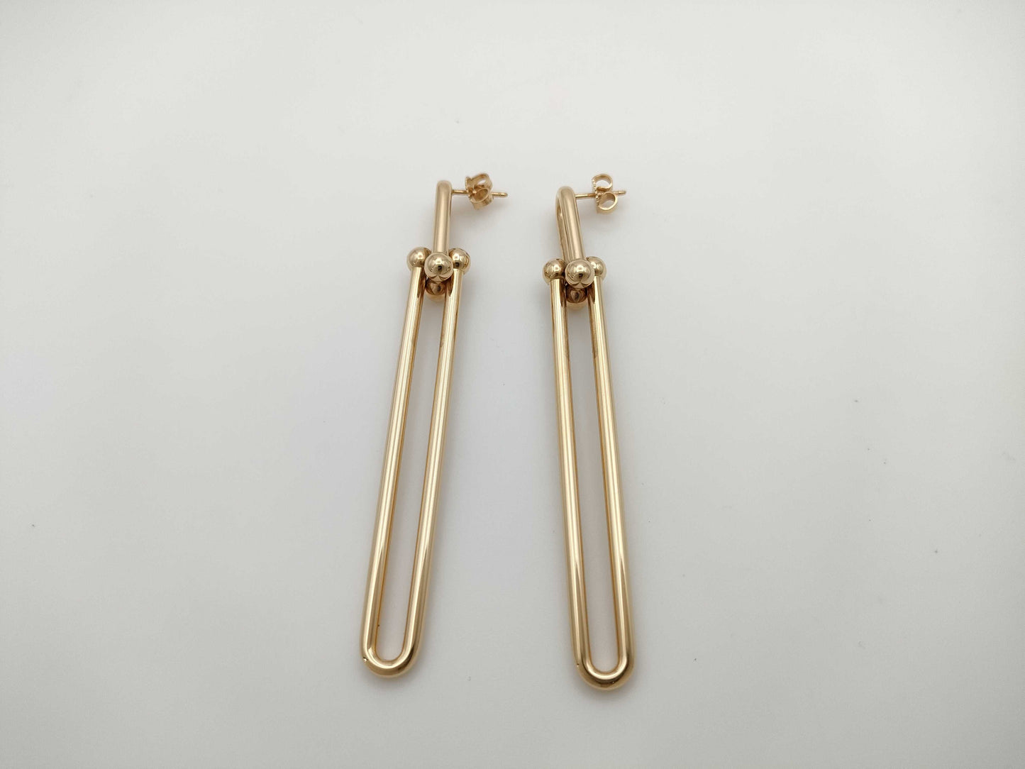 Tiffany & Co. Hardware Double Long PG AU750 9.3g Earrings