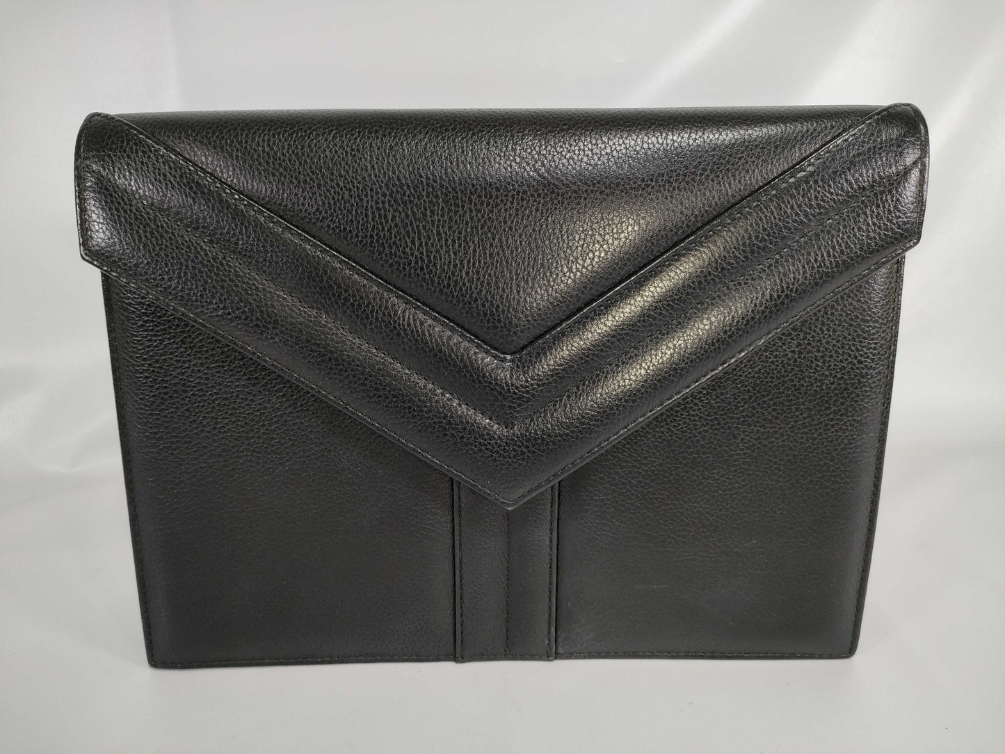 Yves Saint Laurent Leather Second Black Clutch Bag