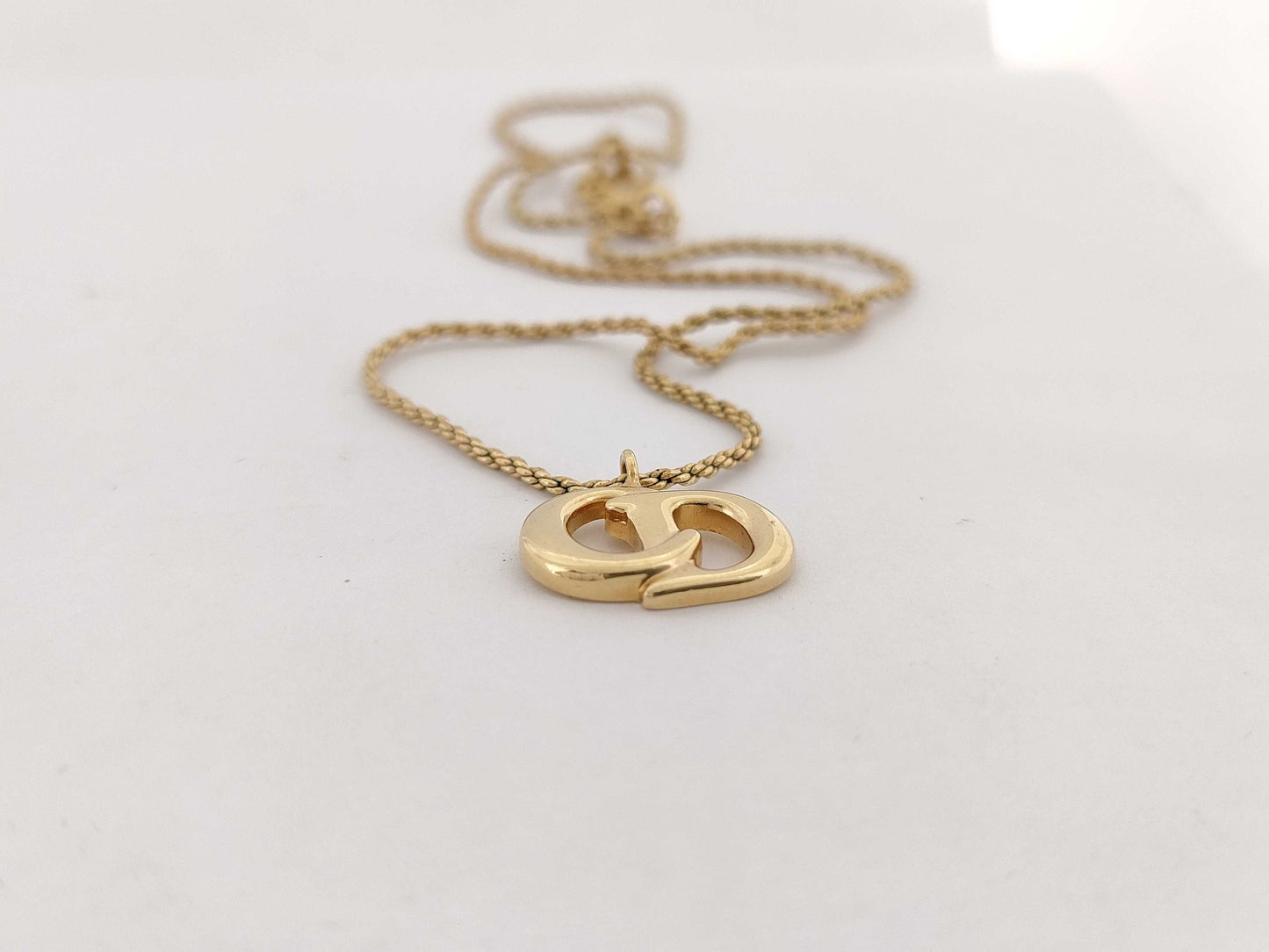 Dior logo gold necklace