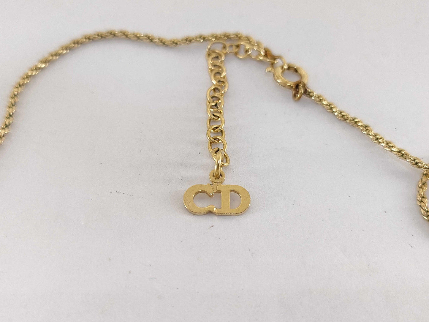 Dior logo gold necklace