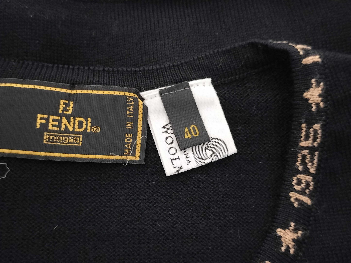 FENDI Knit Top Cardigan Logo Top