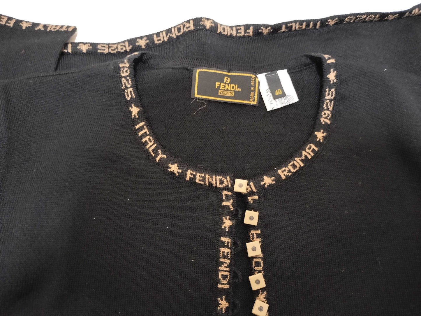 FENDI Knit Top Cardigan Logo Top