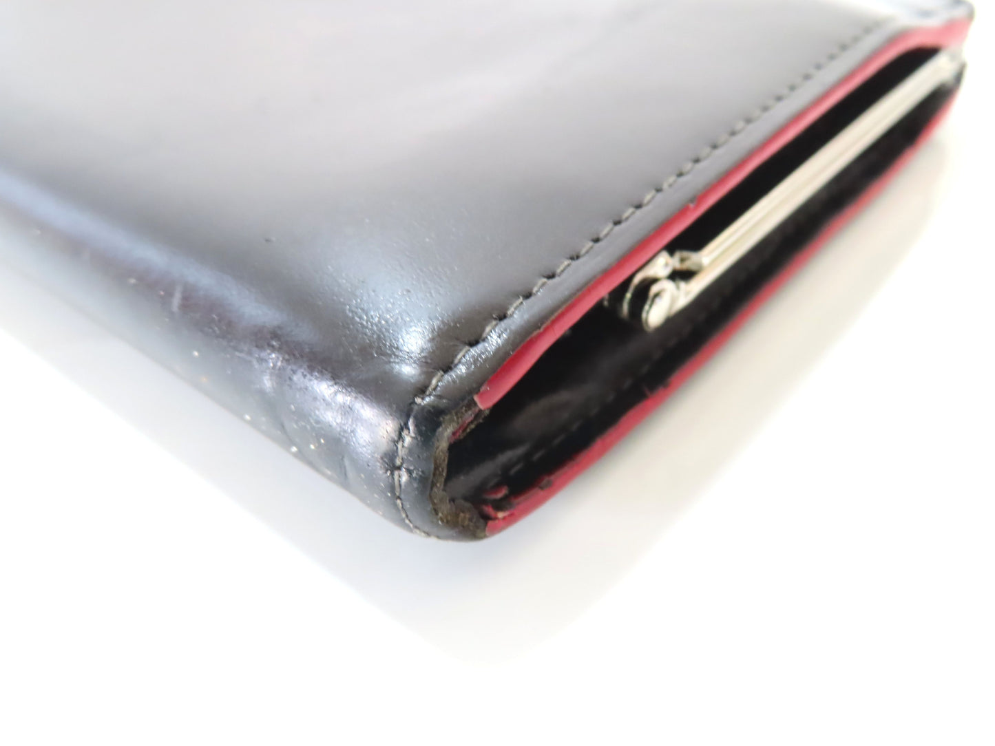 Vivienne Westwood Leather Long Wallet with Clasp Closure, Black