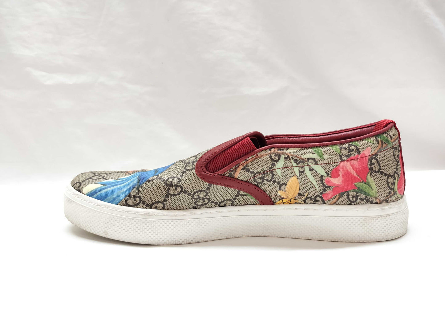 GUCCI 427077 GG x Bird x Plant Design Slip-On Loafers