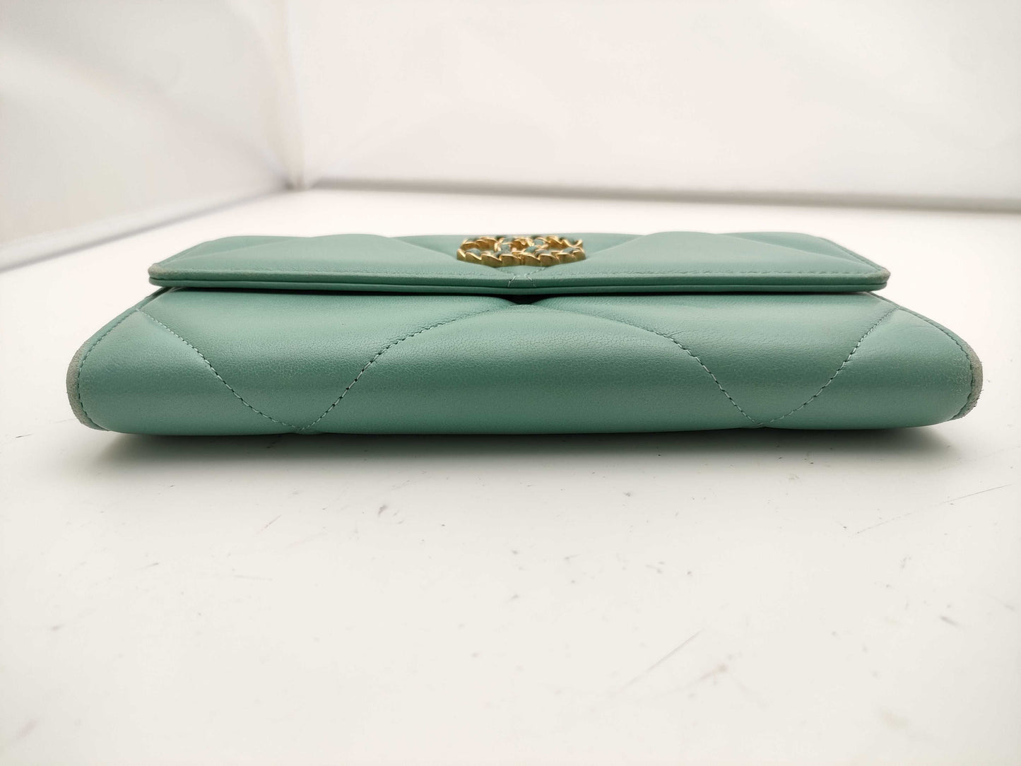 CHANEL Chanel 19 Long Wallet Light Green Wallet