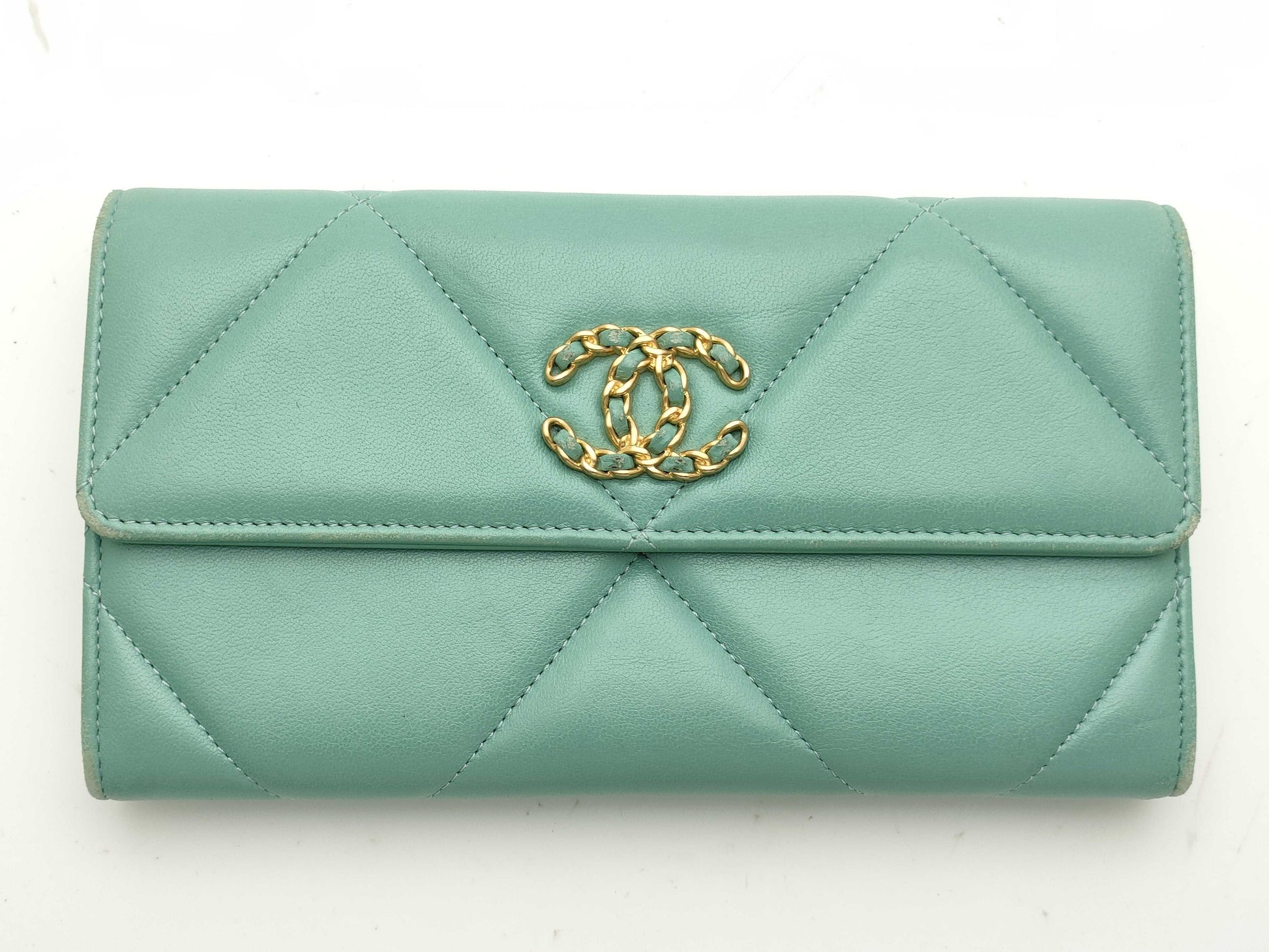 CHANEL Chanel 19 Long Wallet Light Green Wallet