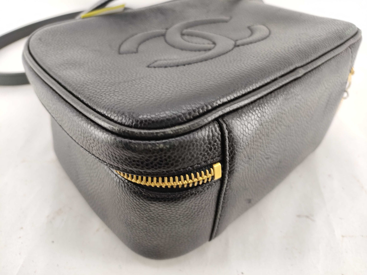 CHANEL Caviar Skin Vanity Bag 2-Way G Card with Seal