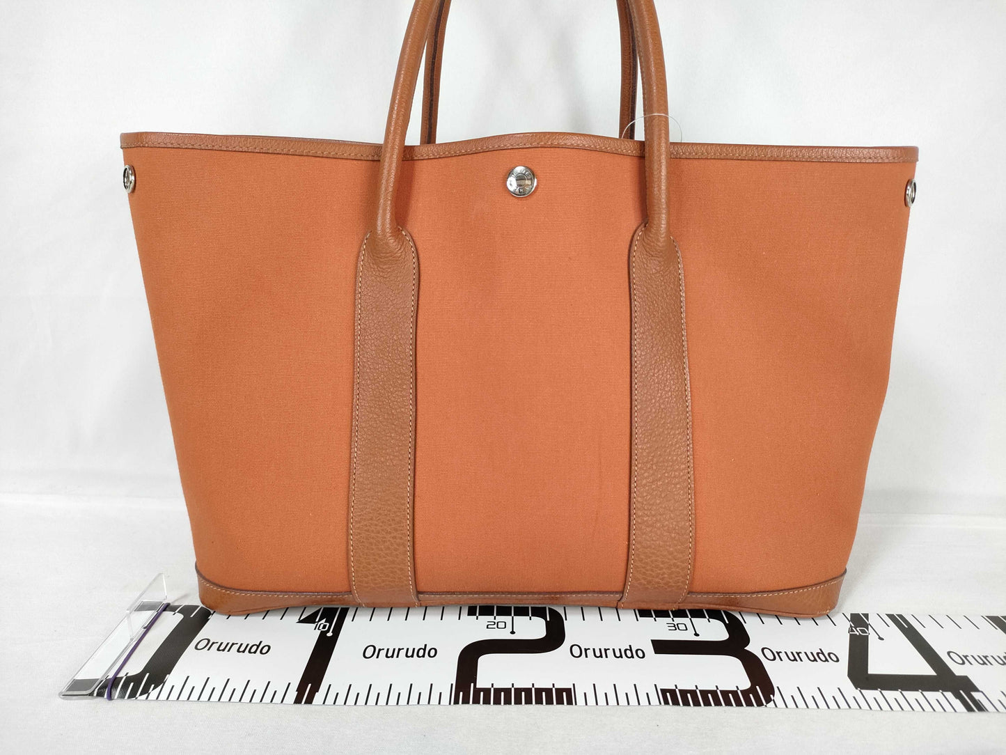 HERMES Garden Party Toile x Negonta/Orange/Size 36/□I Stamped Tote Bag