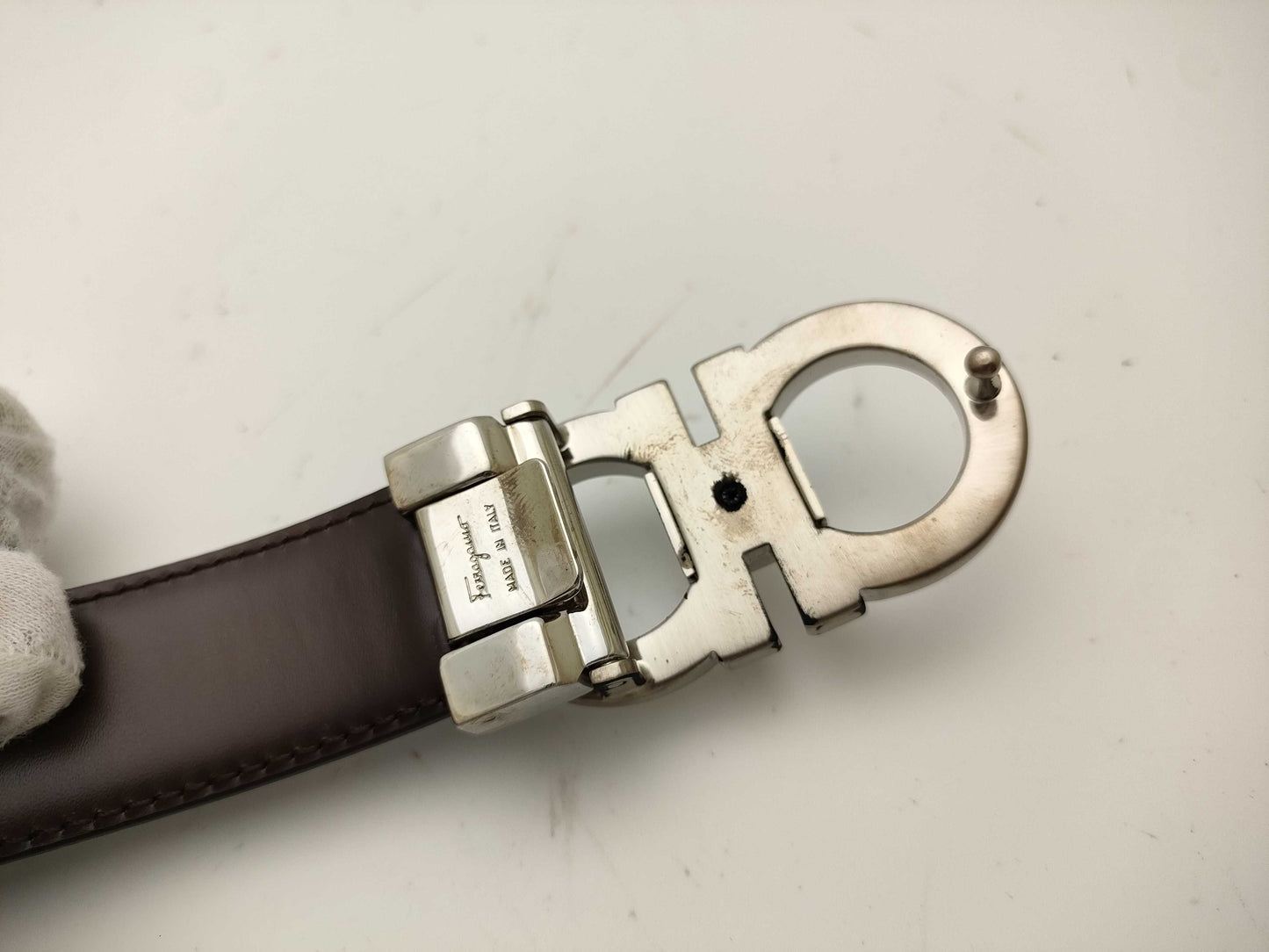 Salvatore Ferragamo Gancini Leather Belt