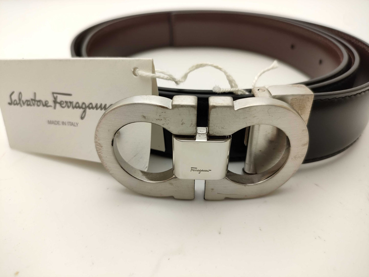 Salvatore Ferragamo Gancini Leather Belt