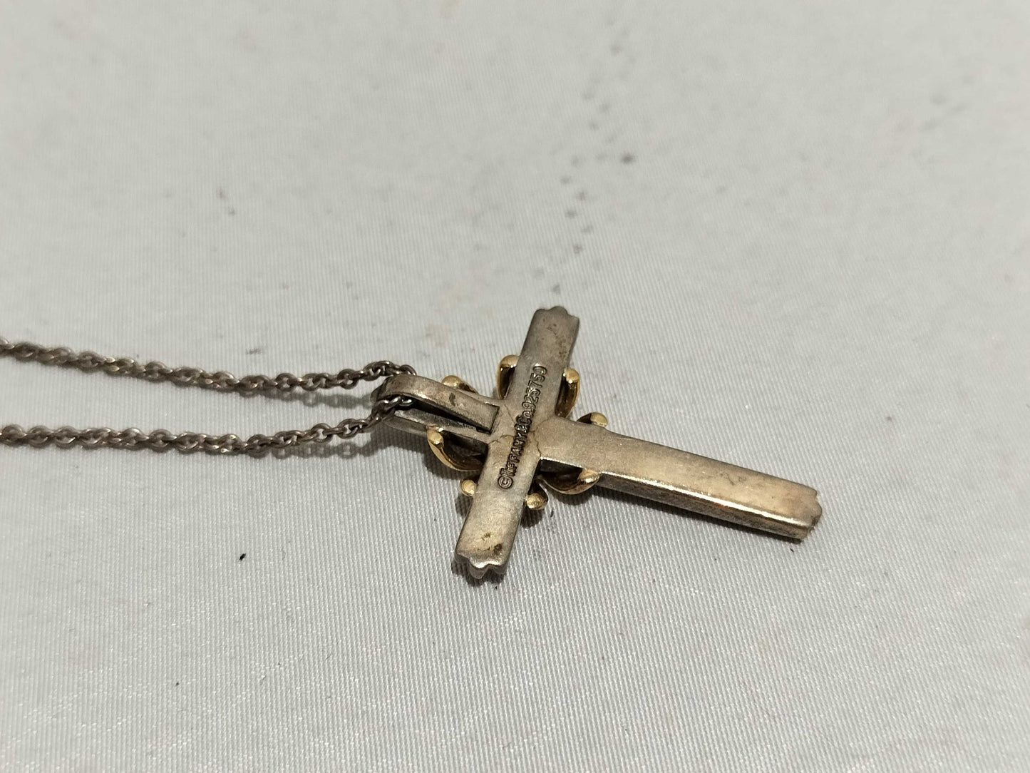 Tiffany & Co. 925/750 Signature Cross SV925 7.4g Necklace