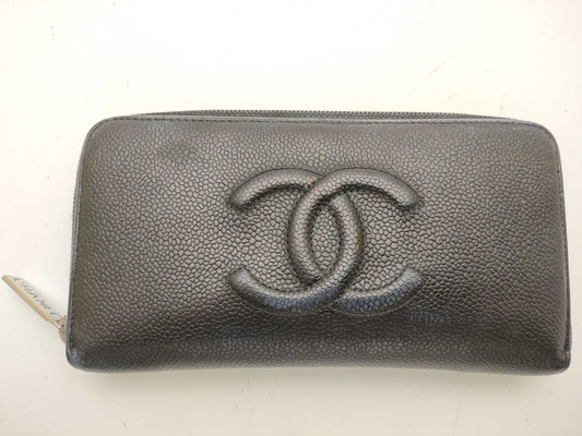 CHANEL Caviar Skin Long Wallet