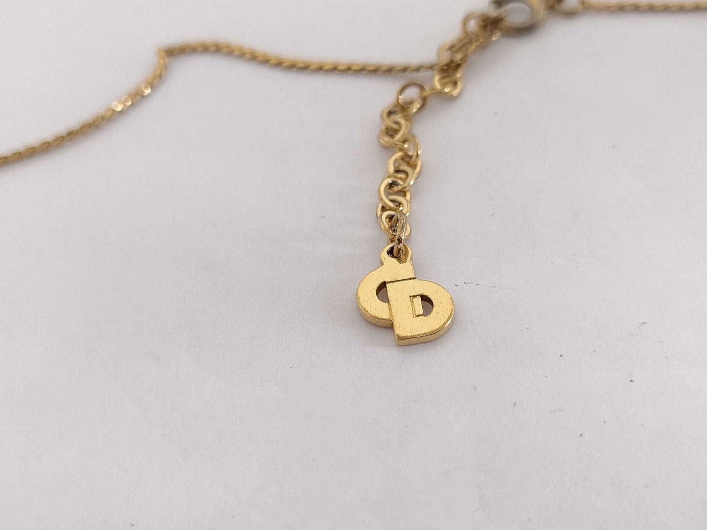 Dior GD Color Necklace Logo Rhinestone Necklace