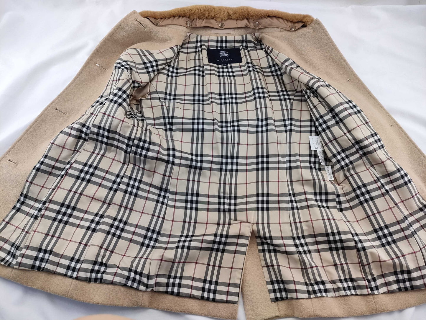 BURBERRY Angora and Wool Coat with Fur