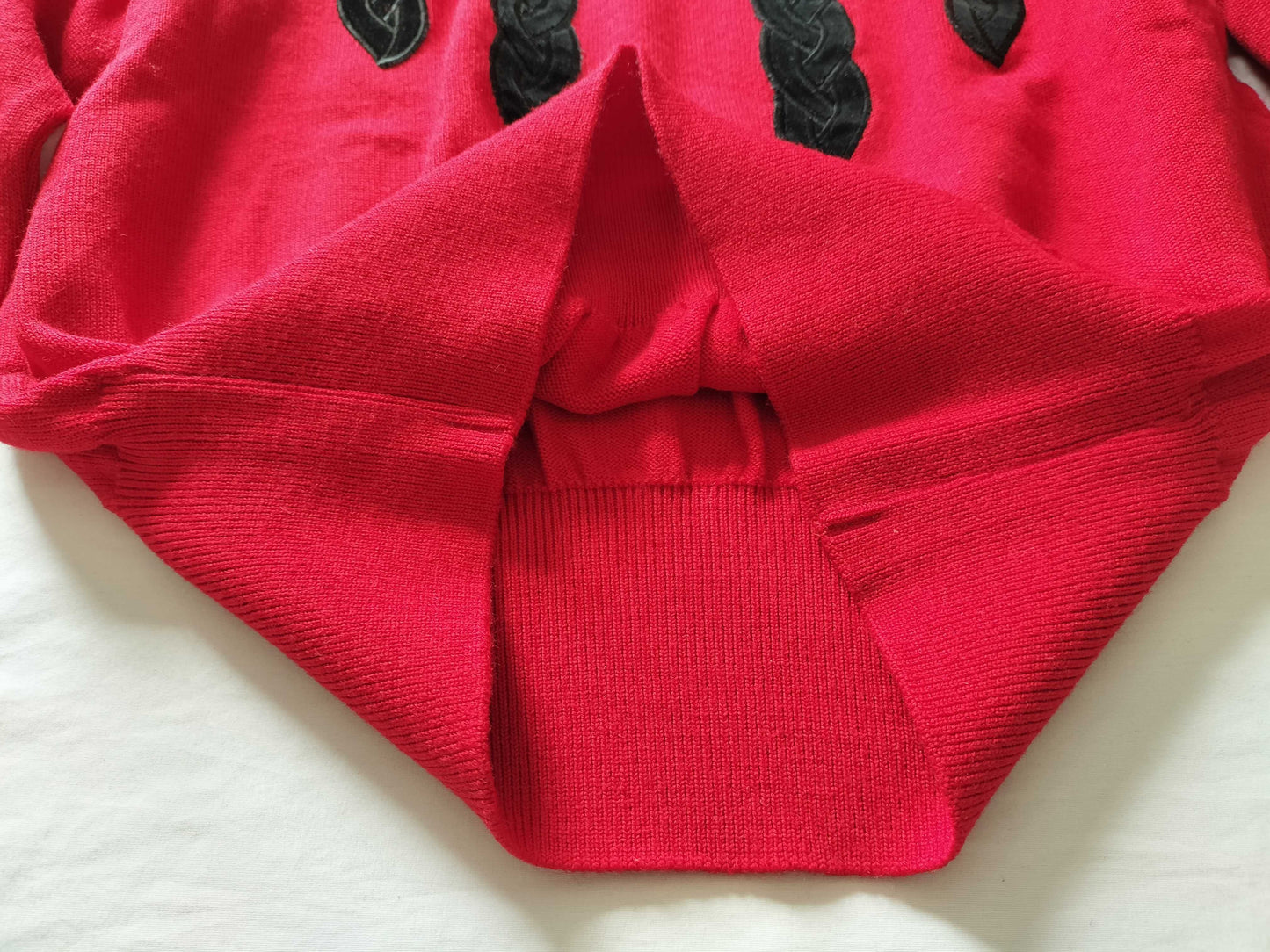 Yves Saint Laurent Ribbon Red Knit Top Tops