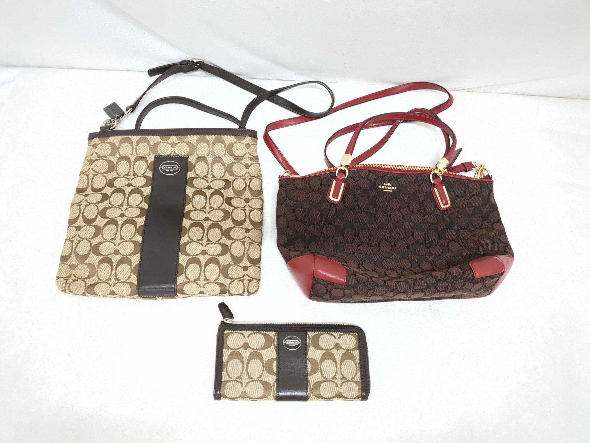 COACH Signature Shoulder, 2-way Bag & Wallet Set Shoulder Bag
