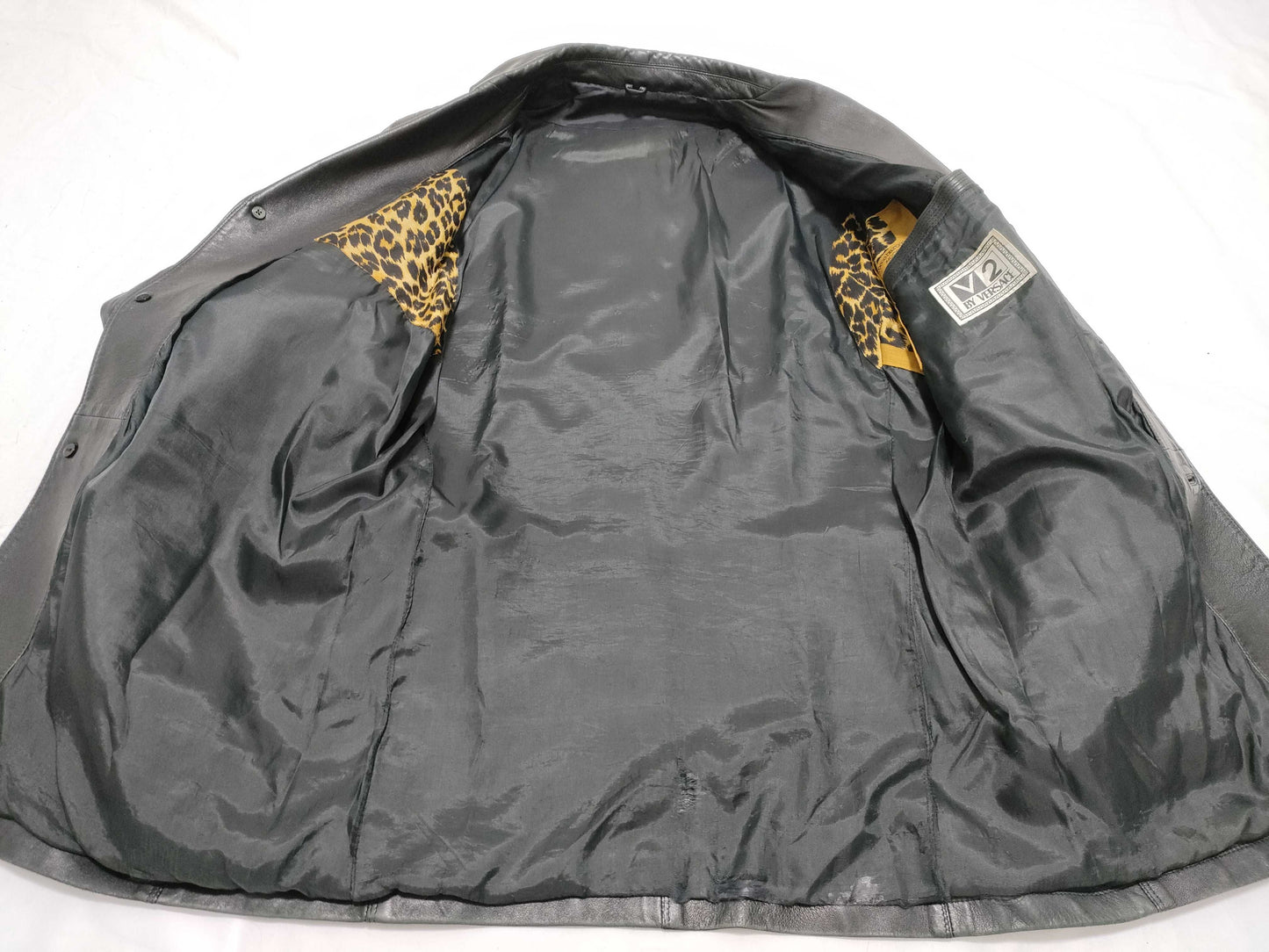 VERSACE V2 by VERSACE Leather Jacket with Gold Buttons