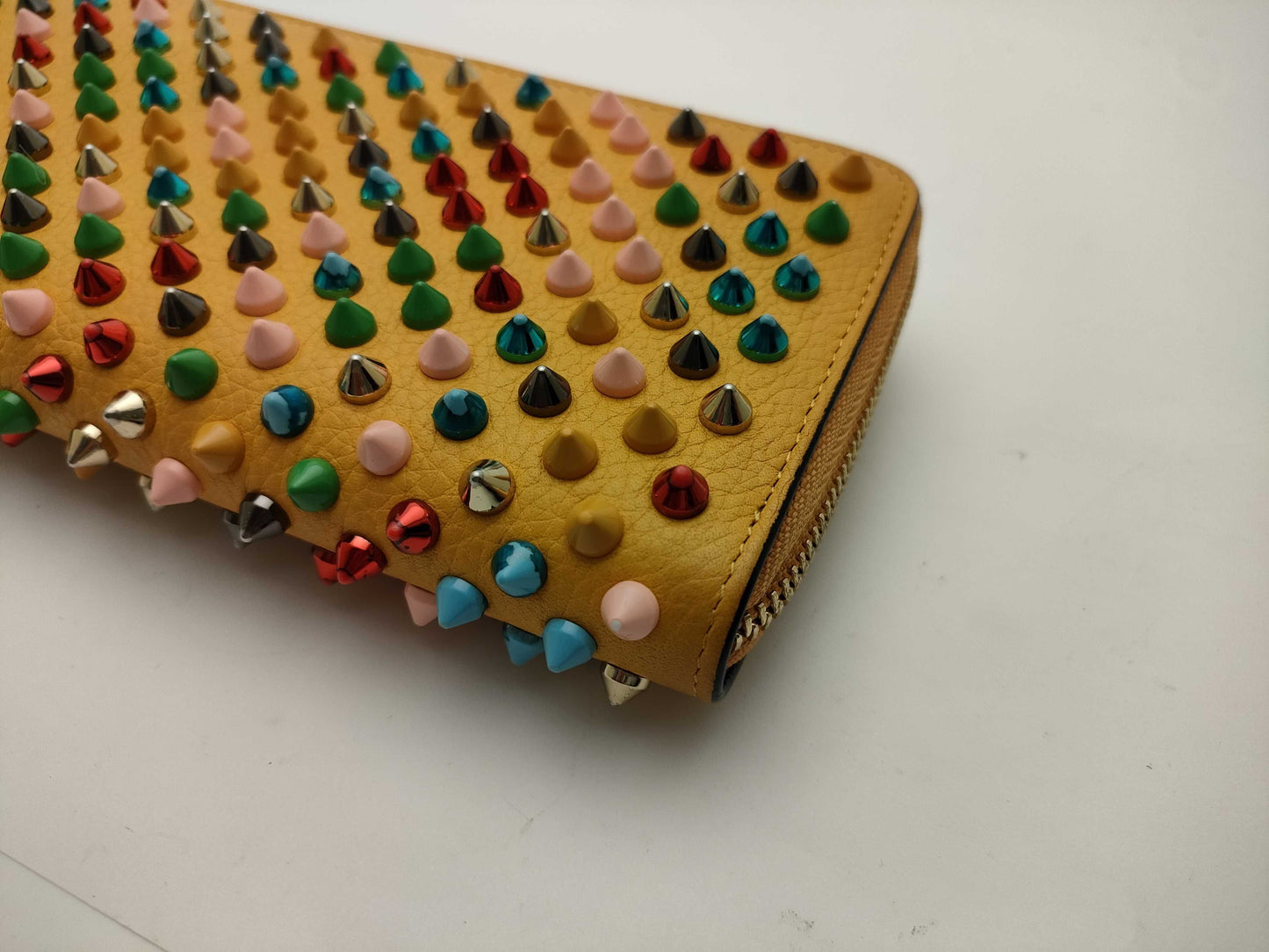 Christian Louboutin round zipper long wallet with studs
