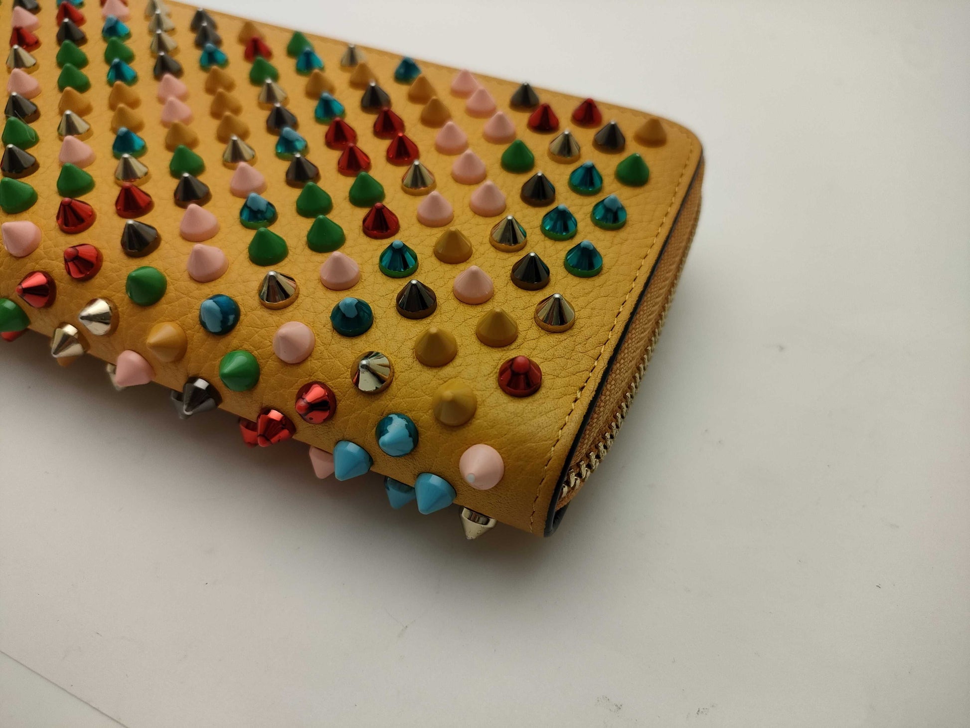 Christian Louboutin round zipper long wallet with studs