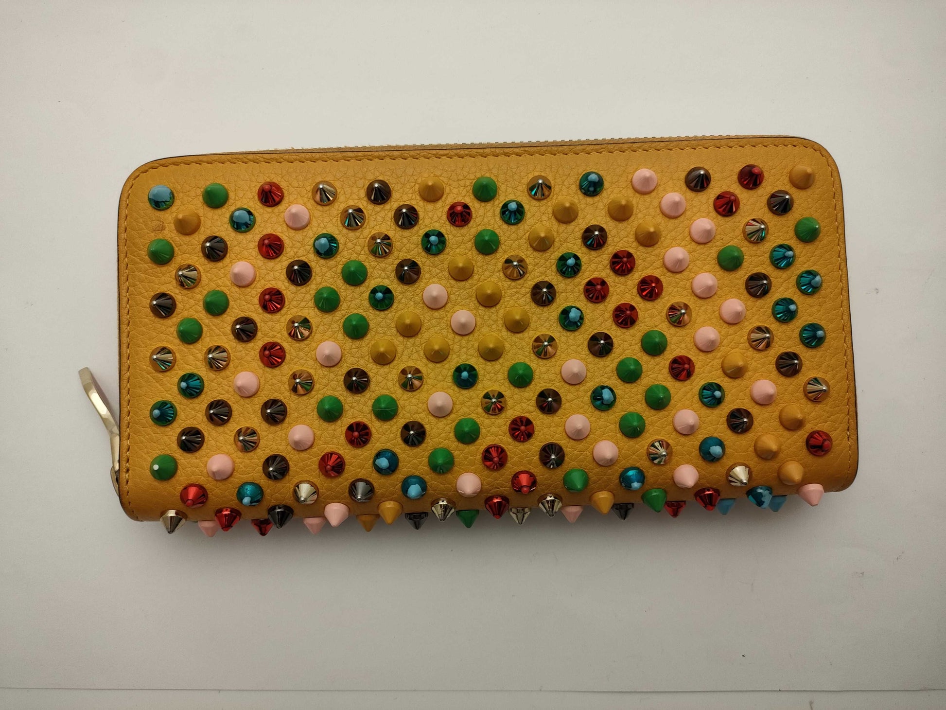 Christian Louboutin round zipper long wallet with studs