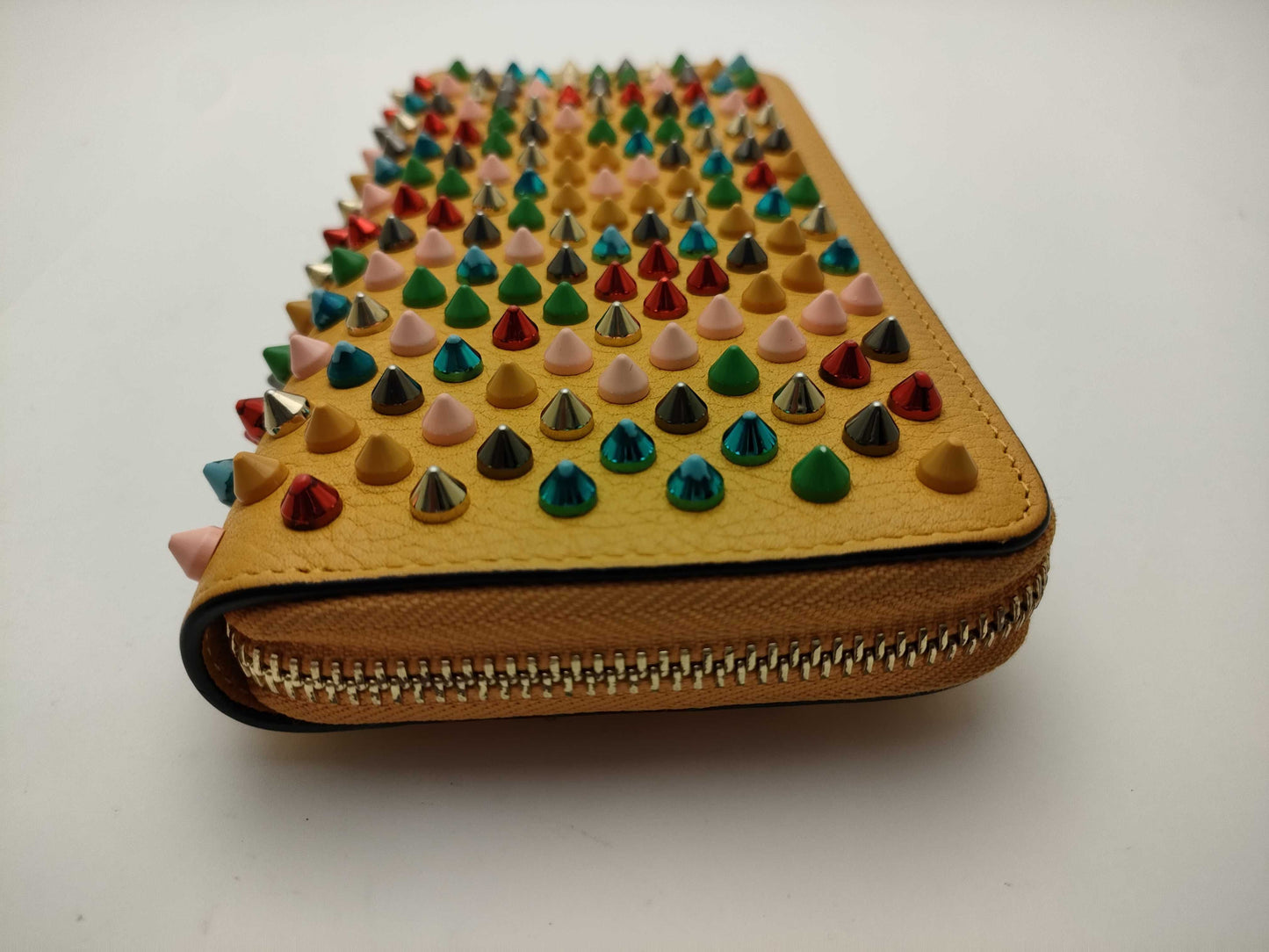 Christian Louboutin round zipper long wallet with studs
