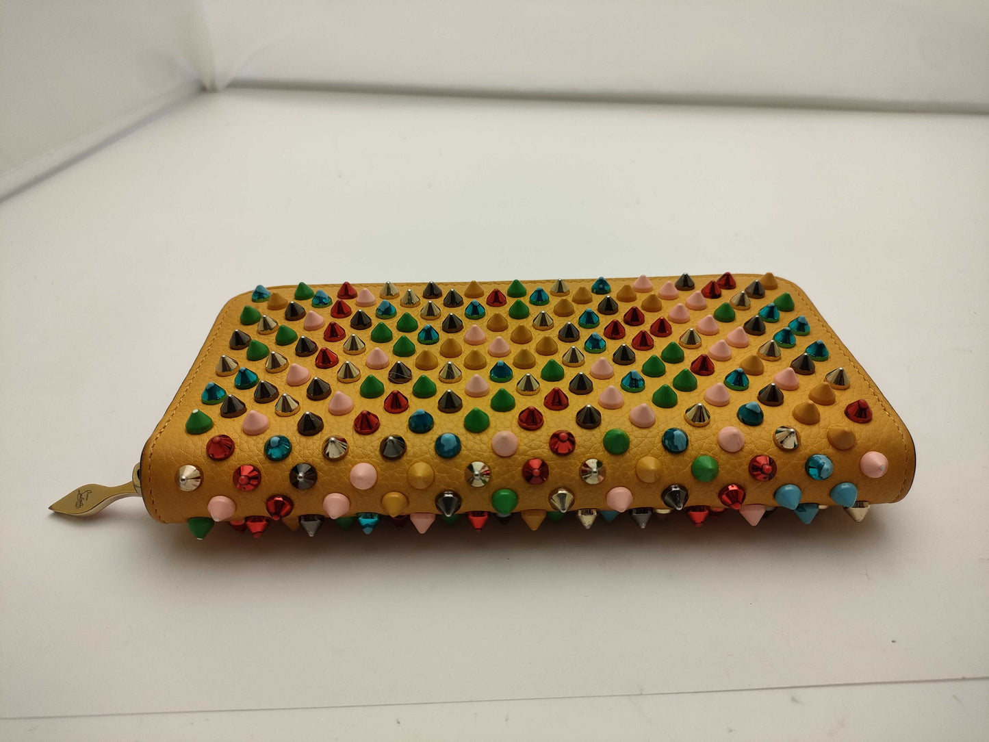 Christian Louboutin round zipper long wallet with studs