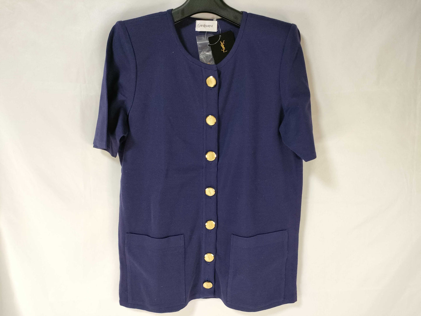 Yves Saint Laurent tagged short sleeve cardigan