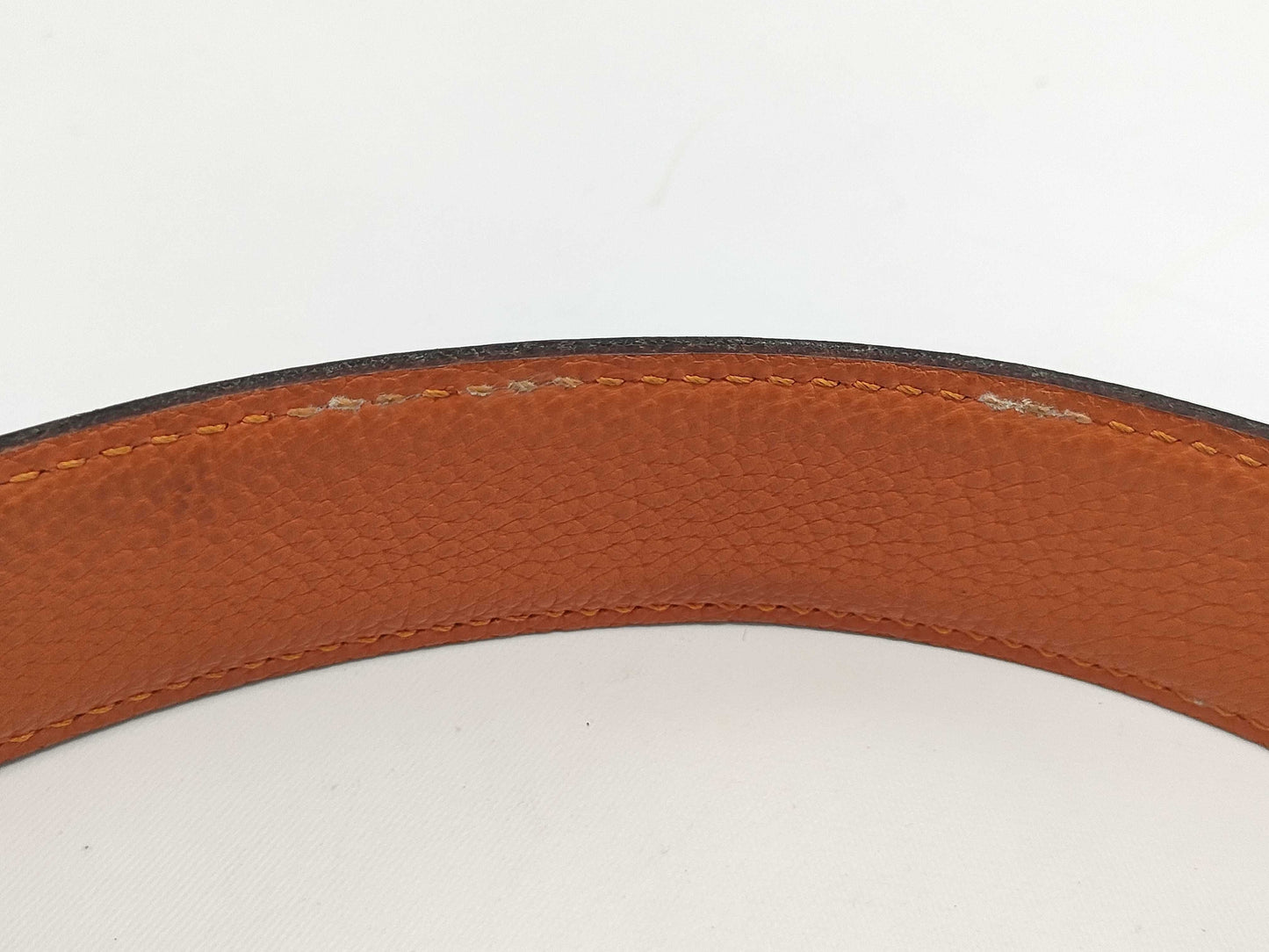 HERMES Constance Silver Hardware F 80 Black/Orange Belt