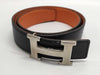 HERMES Constance Silver Hardware F 80 Black/Orange Belt