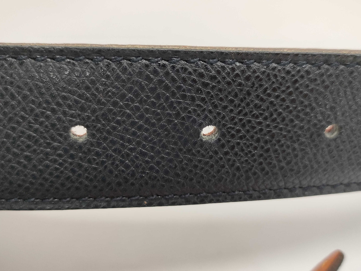 HERMES Constance Silver Hardware F 80 Black/Orange Belt