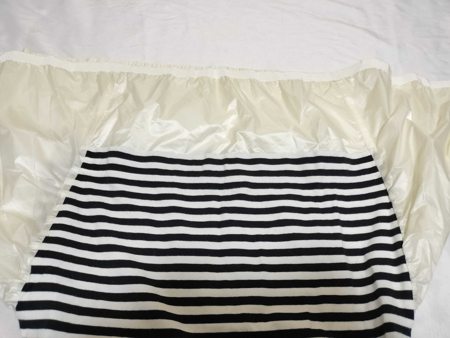 MONCLER Short Sleeve Ruffle Striped Shirt