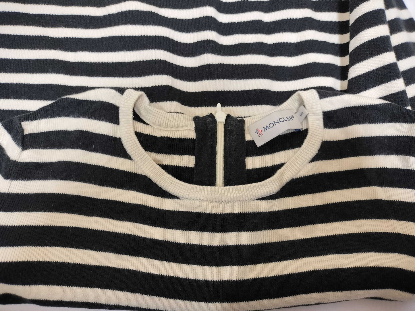 MONCLER Striped Long Sleeve Top Black Top
