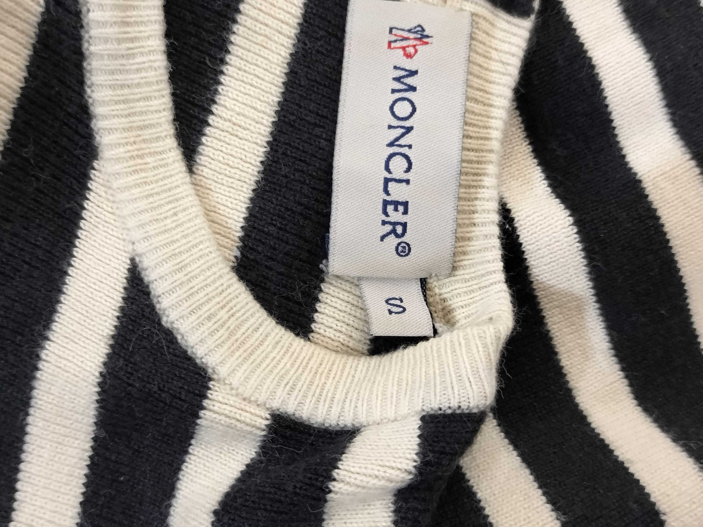 MONCLER Striped Long Sleeve Top Black Top