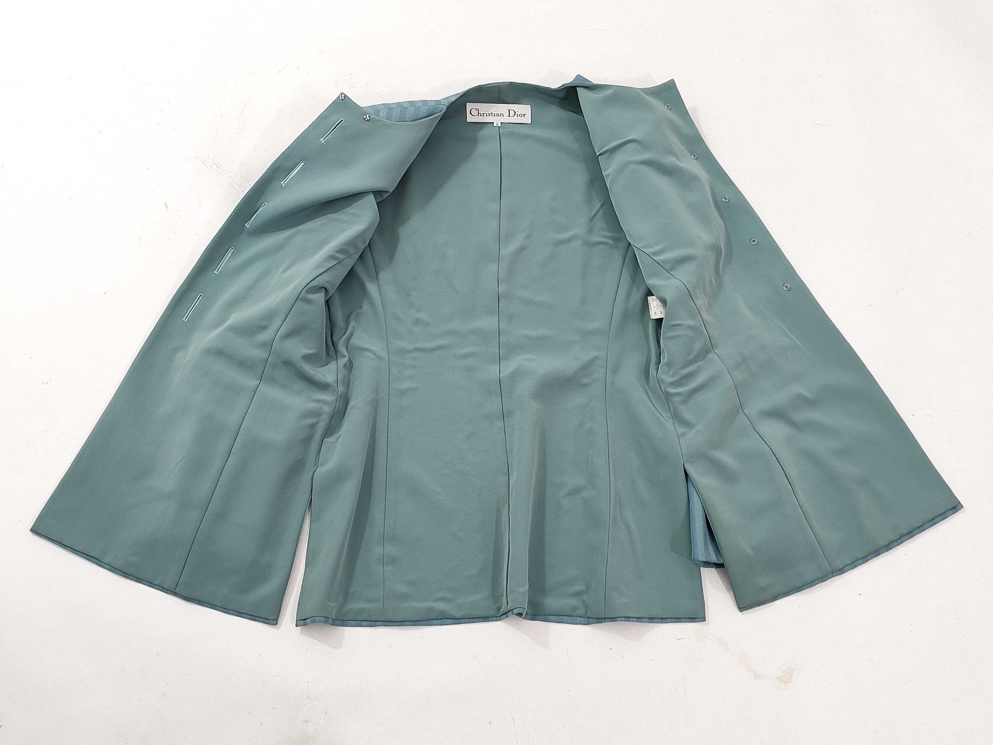 Dior Logo Stripe Jacket with Shoulder Pads