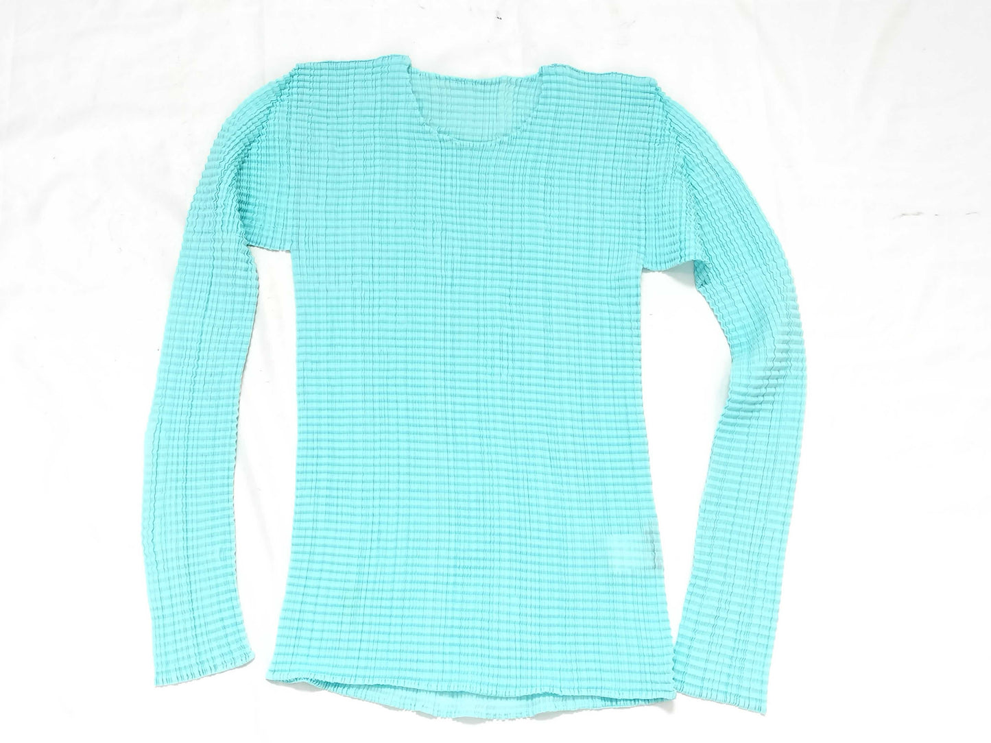 ISSEY MIYAKE Pleats Please High Neck Top Blue