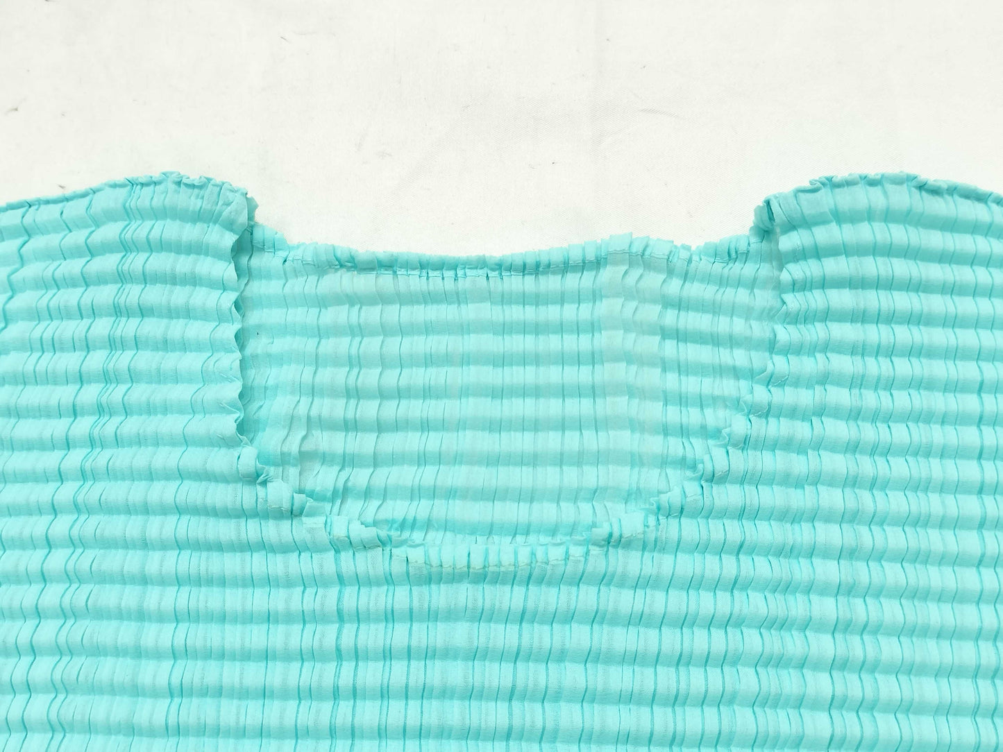 ISSEY MIYAKE Pleats Please High Neck Top Blue
