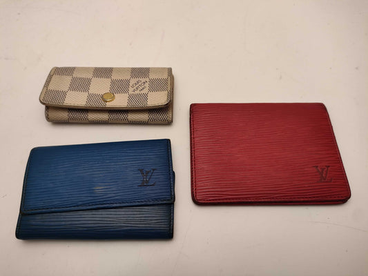 LOUIS VUITTON Damier Azur Azur Key Case RFID Key Case/Key Holder