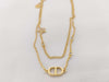 Dior Rhinestone Star Necklace Gold Necklace