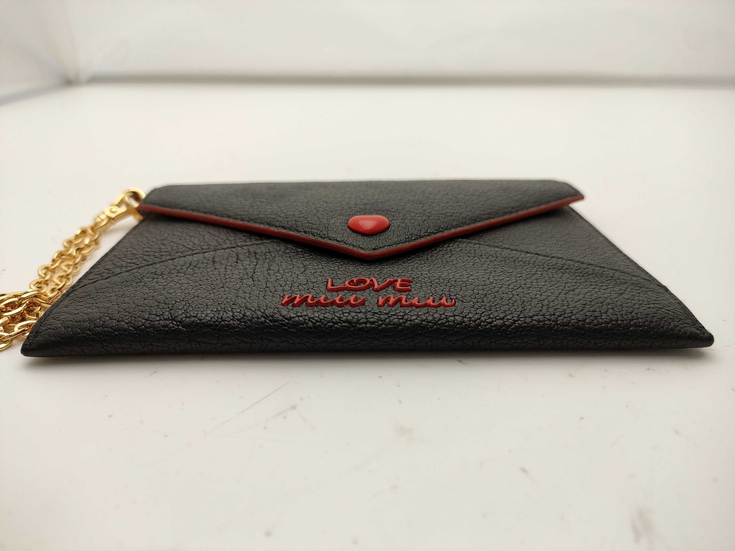 Miu Miu Love Letter Wristlet Chain Wallet Black Wallet