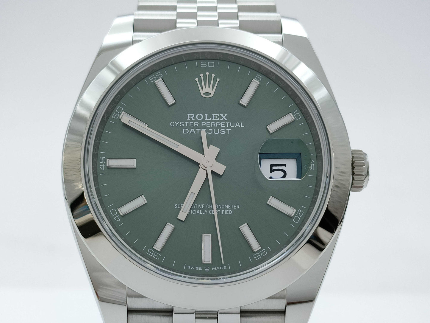 ROLEX 126300 67CC9786 Mint Green Men's Watch