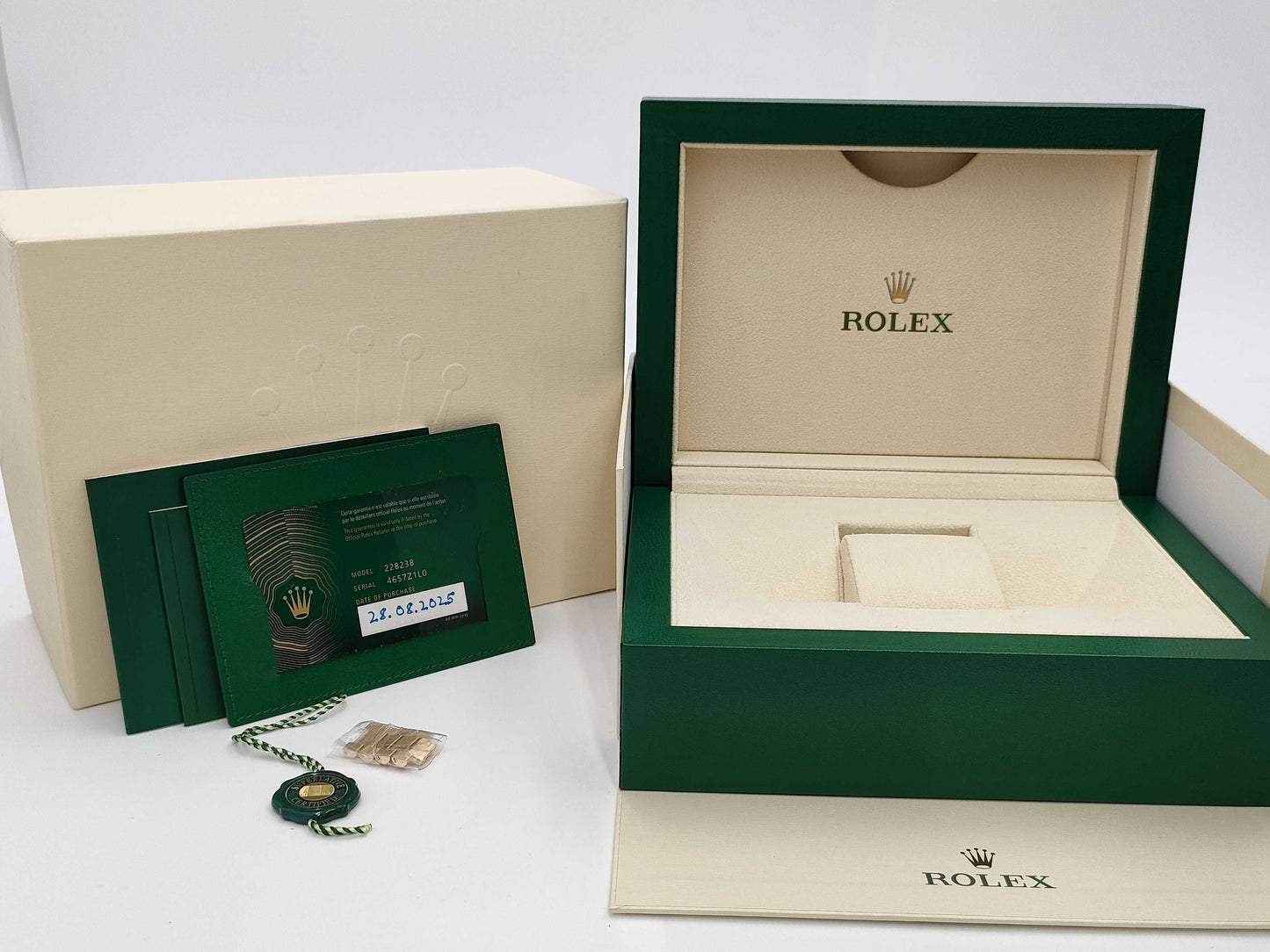 ROLEX 228238 4657Z1L0 Green Lacquer Dial Men's Watch