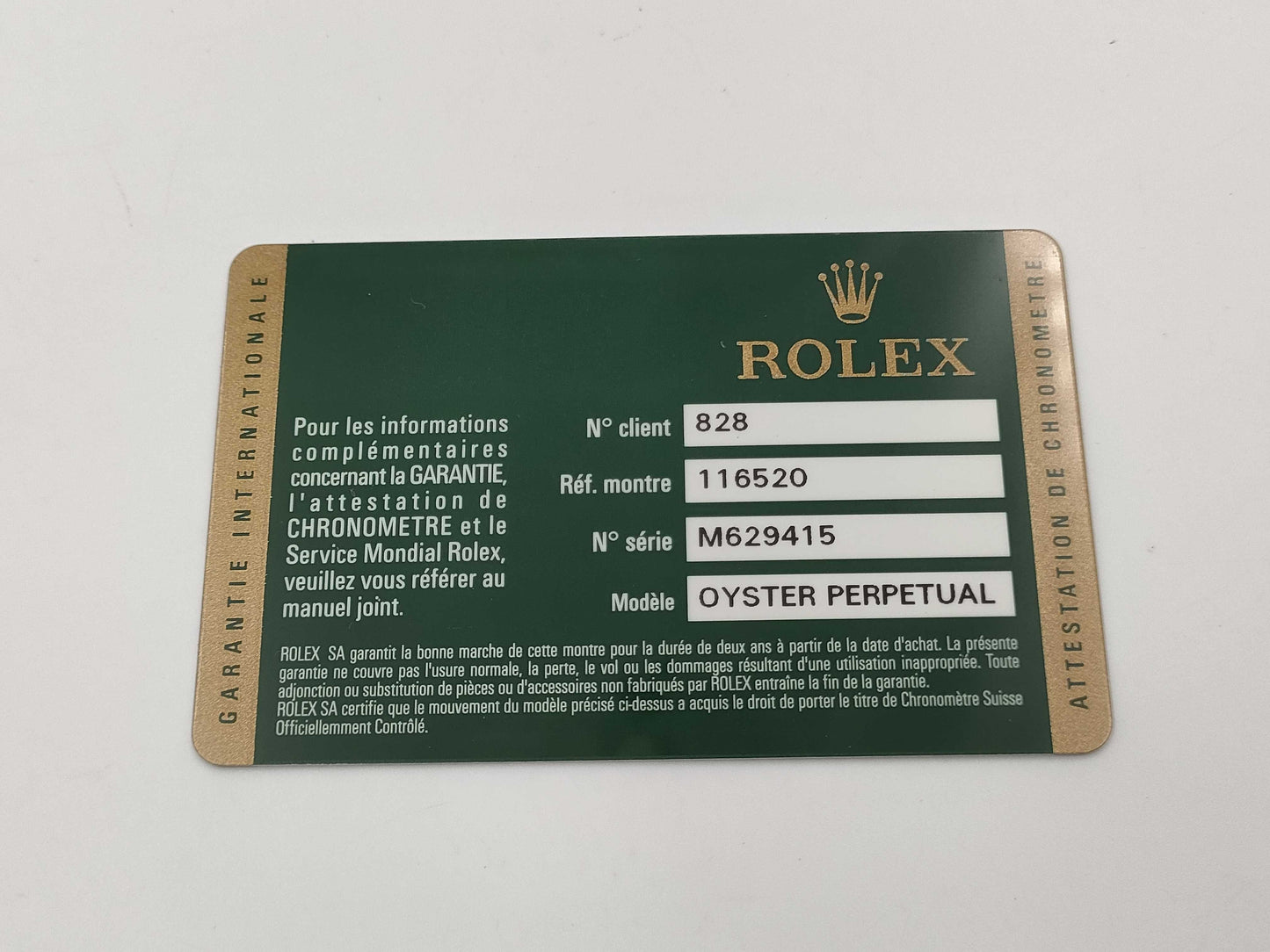 ROLEX 116520 M629415 White Dial Men's Watch