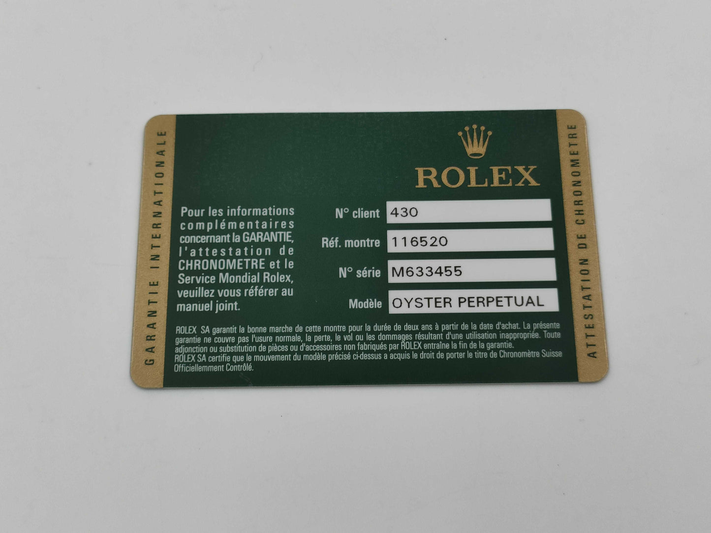 ROLEX 116520 M633455 Black Dial Men's Watch