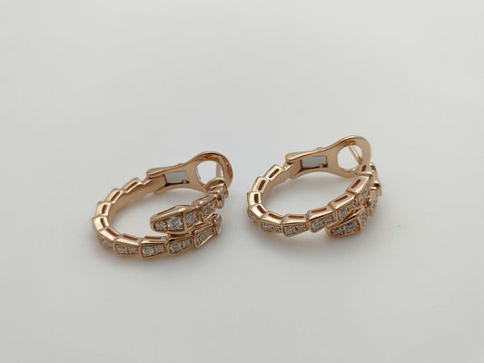 BVLGARI Serpenti Viper Diamond PG Au750 8.6g Earrings