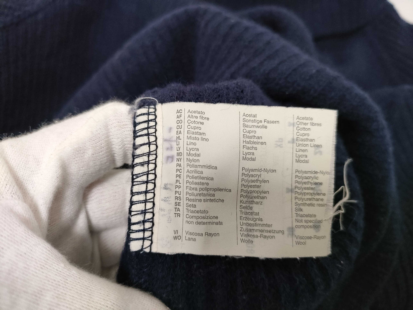 FENDI Knit Logo Top Navy Turtleneck Top