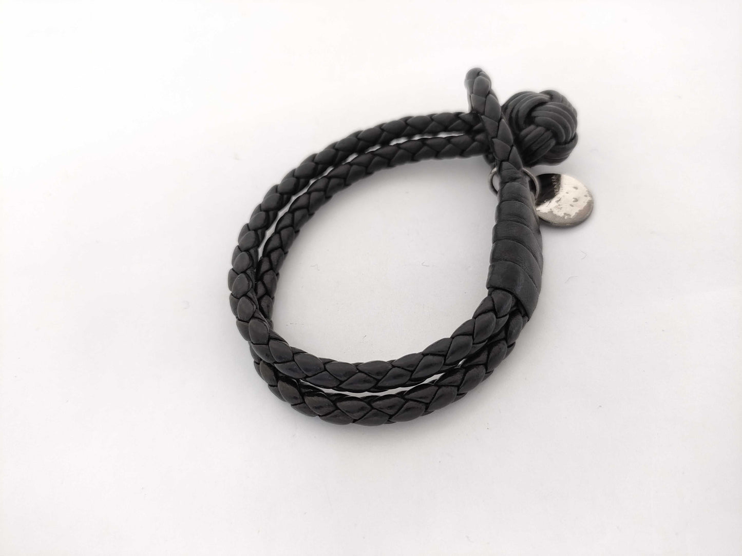 BOTTEGA VENETA Intrecciato Leather Bracelet with 925 Plate