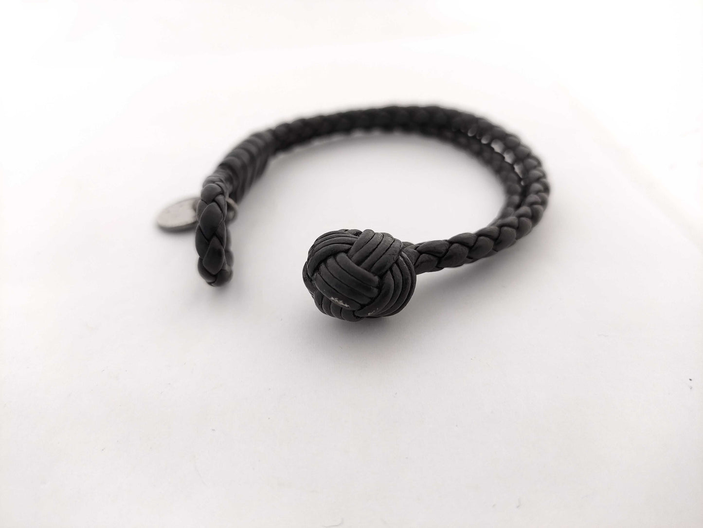 BOTTEGA VENETA Intrecciato Leather Bracelet with 925 Plate