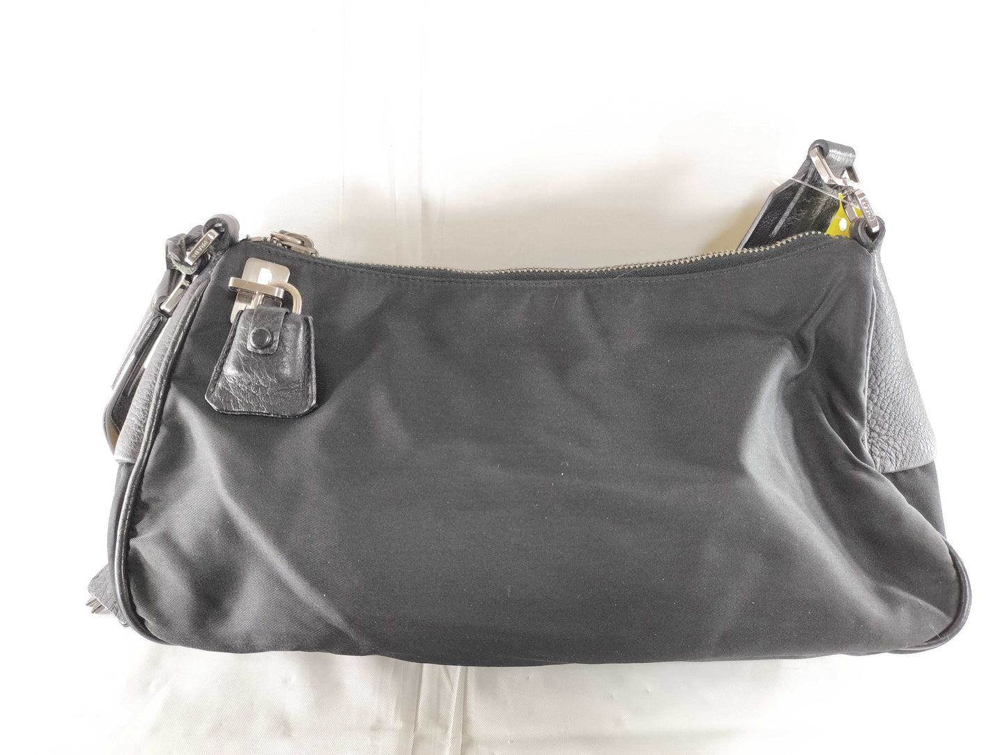 PRADA Nylon Leather Semi-Shoulder Bag